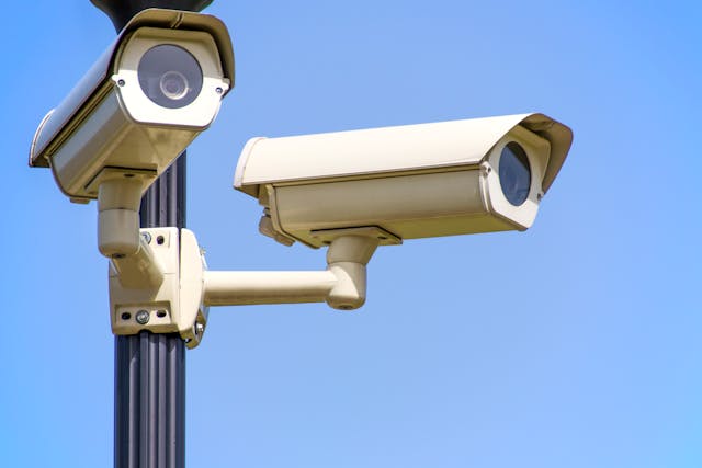 Two security cameras.